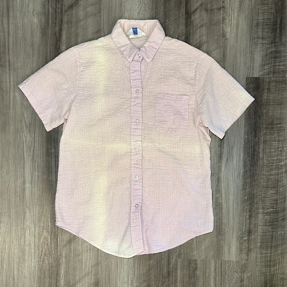 Sears Vintage Seersucker Short Sleeve Button Down - Medium (7)